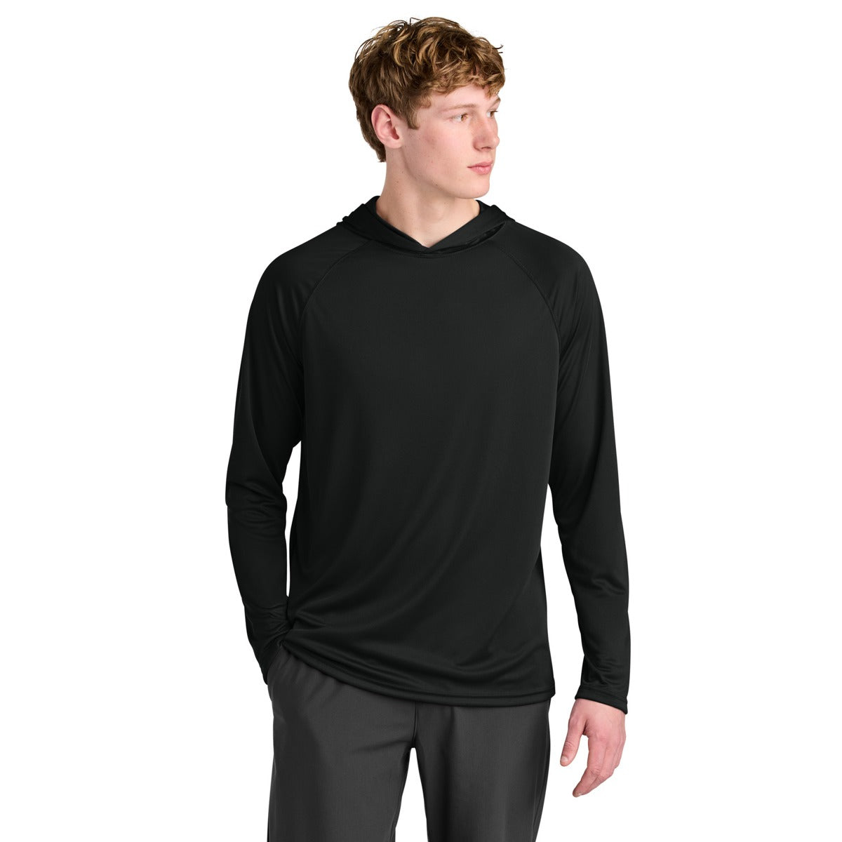 A4 N3409 Cooling Performance Hooded Tee, Black, model front