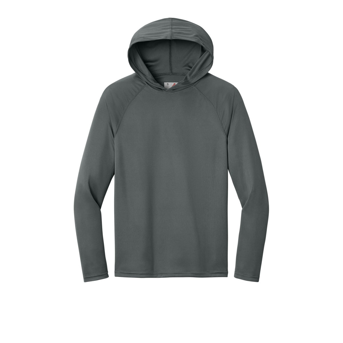 A4 N3409 Cooling Performance Hooded Tee, Graphite, flat front