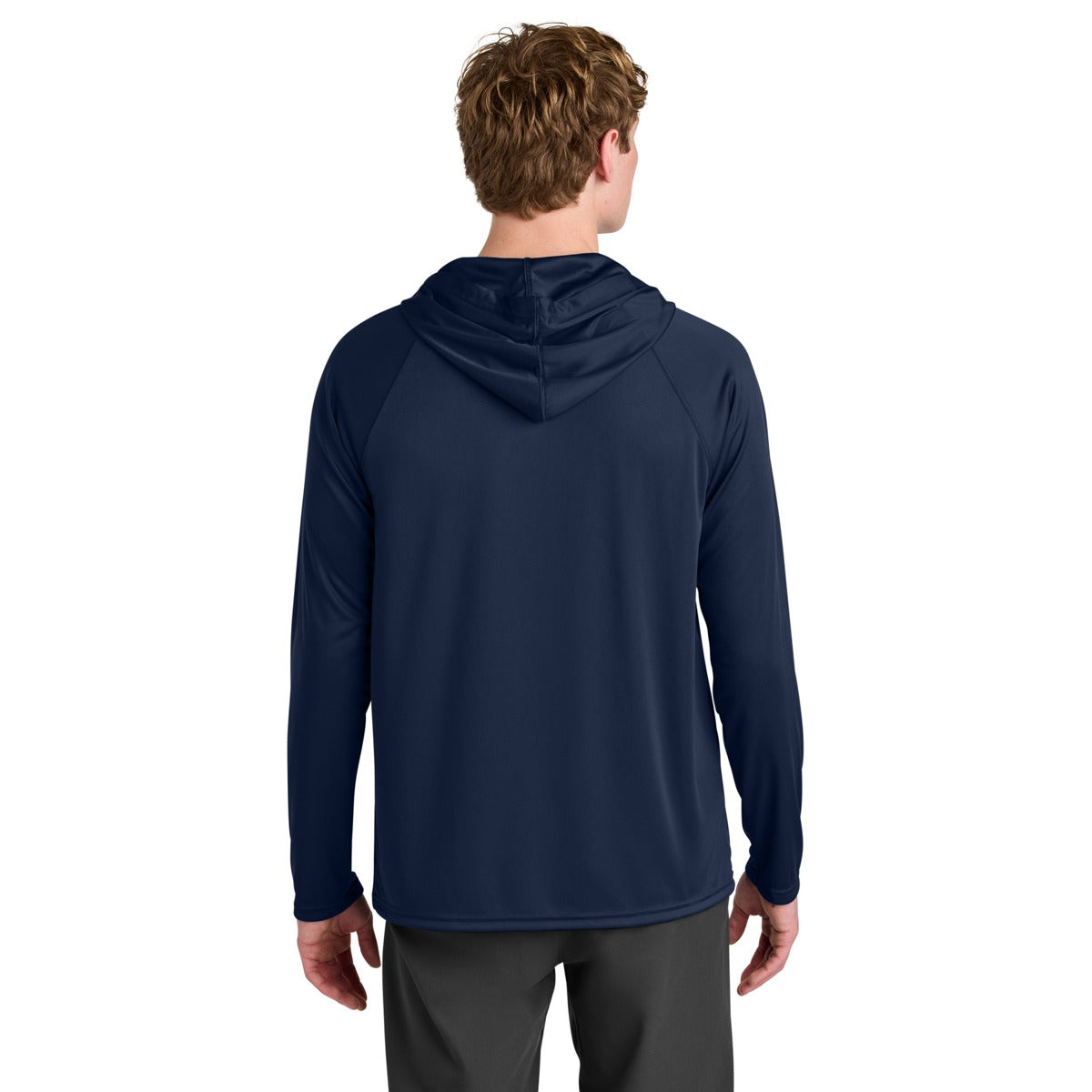 A4 N3409 Cooling Performance Hooded Tee, Navy, model back