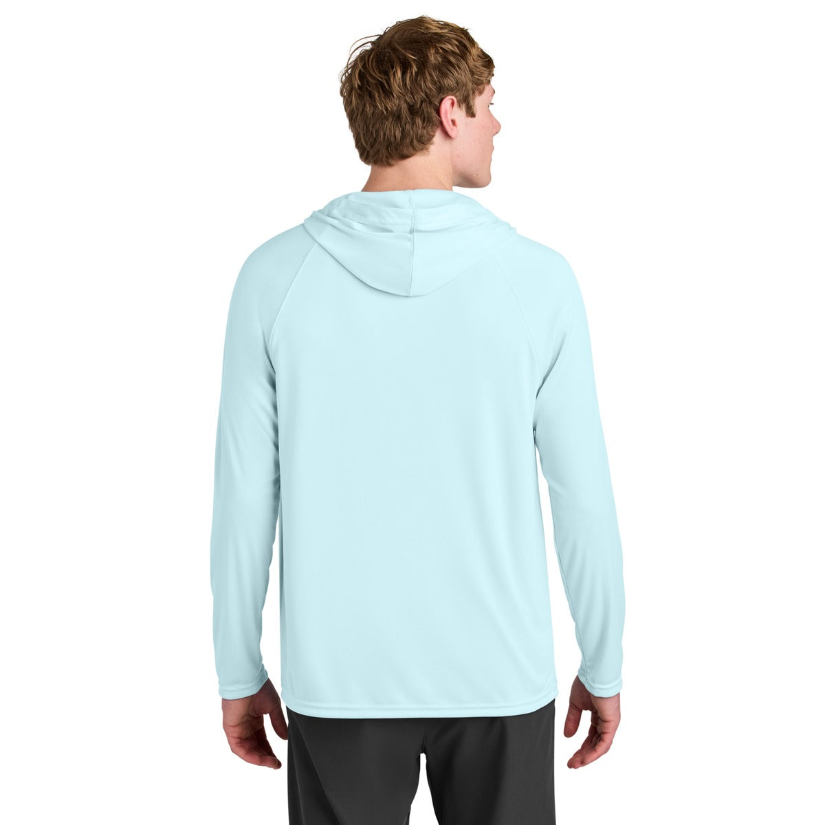 A4 N3409 Cooling Performance Hooded Tee, Pastel Blue, model back
