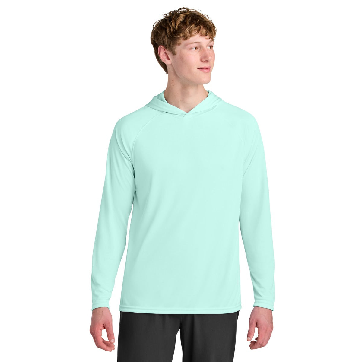 A4 N3409 Cooling Performance Hooded Tee, Pastel Mint, model front