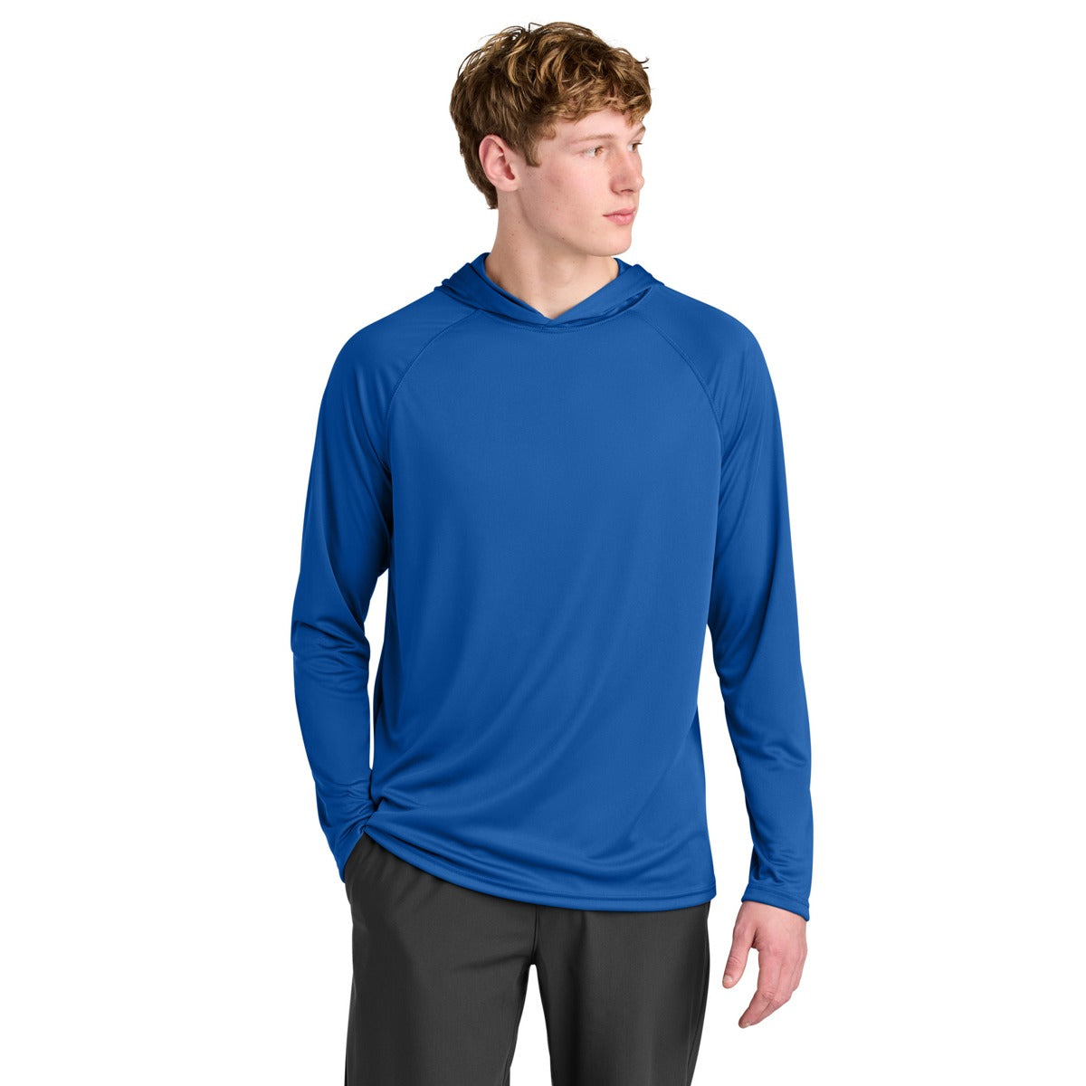 A4 N3409 Cooling Performance Hooded Tee, Royal, model front