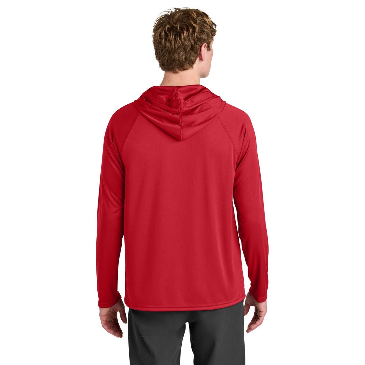 A4 N3409 Cooling Performance Hooded Tee, Scarlet, model back