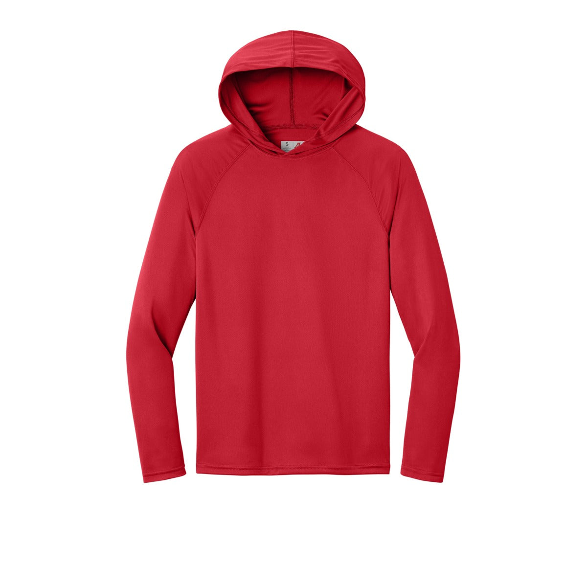 A4 N3409 Cooling Performance Hooded Tee, Scarlet, flat front